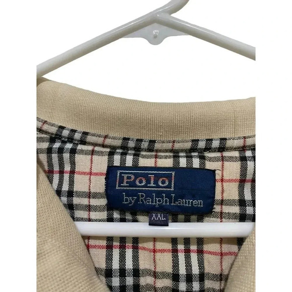 Polo Ralph Lauren Tan Long Sleeve Green Pony Slim-Fit Polo Shirt Size XXL - Picture 4 of 4